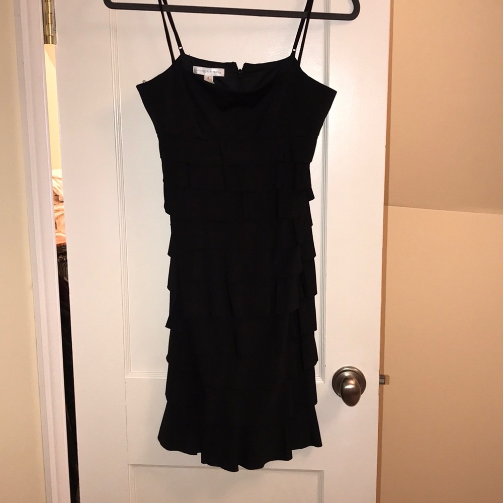 Black ruffle dress. Size 4.